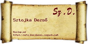 Sztojka Dezső névjegykártya