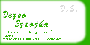 dezso sztojka business card